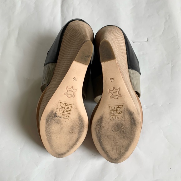 CALVIN KLEIN Platform Wedge Sandals Taupe Black 36 - Picture 9 of 11